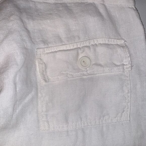 J❤️Li❤️ Linen Button Closure Drawstring Wide Leg Pockets Women’s Pants Size M - Picture 9 of 12